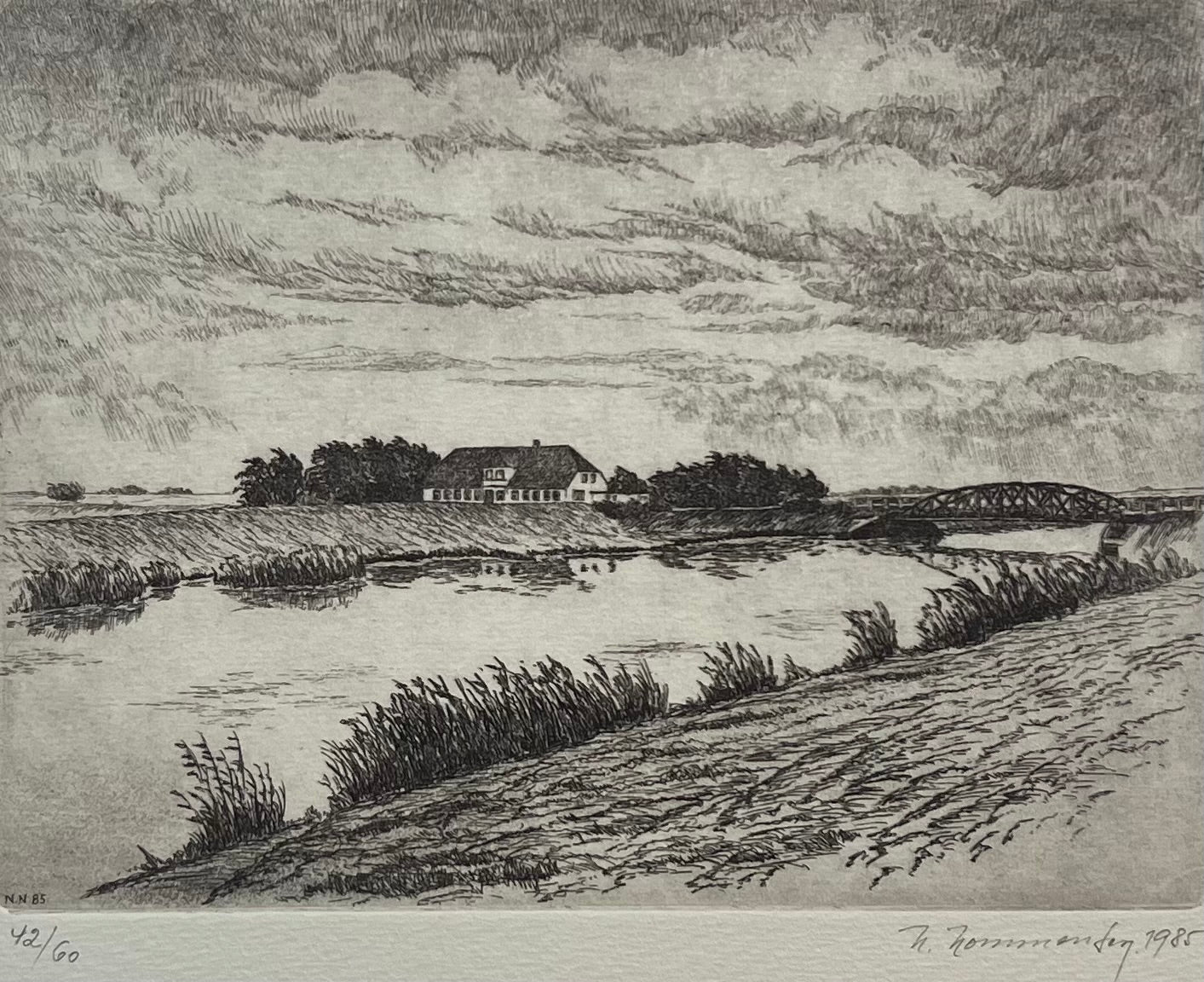 Nommensen, Niko, Munksbrück, 14,5 x 19,5cm, 42/60, Radierung