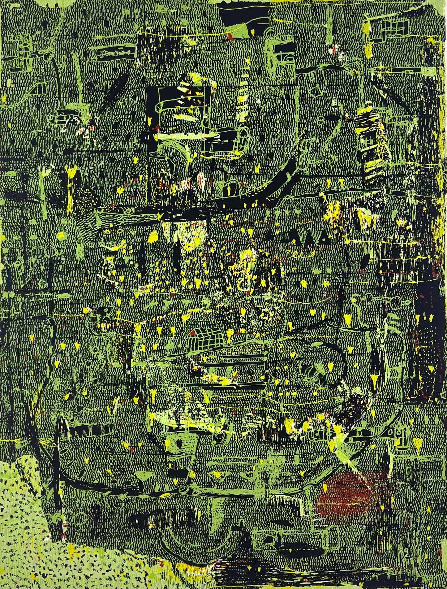 Behrendt, Falko, Nachtgrün, 37 x 28cm, Siebdruck, 2001