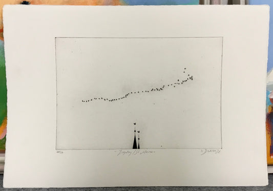 Dietrich, Nadine, Vogelzug St Marien, 17 x 25cm, 35/50, Photopolymer Etching