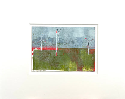 Nesterova & Tchepets, Windpark, 10,5 x 15cm, Mischtechnik auf Papier