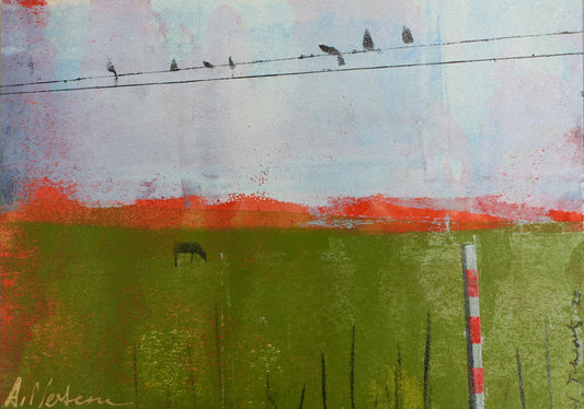 N+T, Nesterova und Tchepets, Kabelleitung, 10,5 x15cm, Mischtechnik auf Papier
