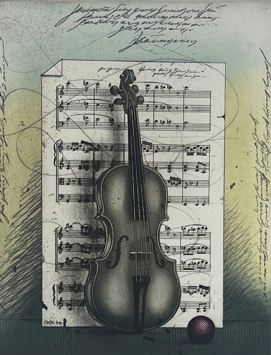 Nolte, Udo, Violine, 50 x 36cm, Farbradierung