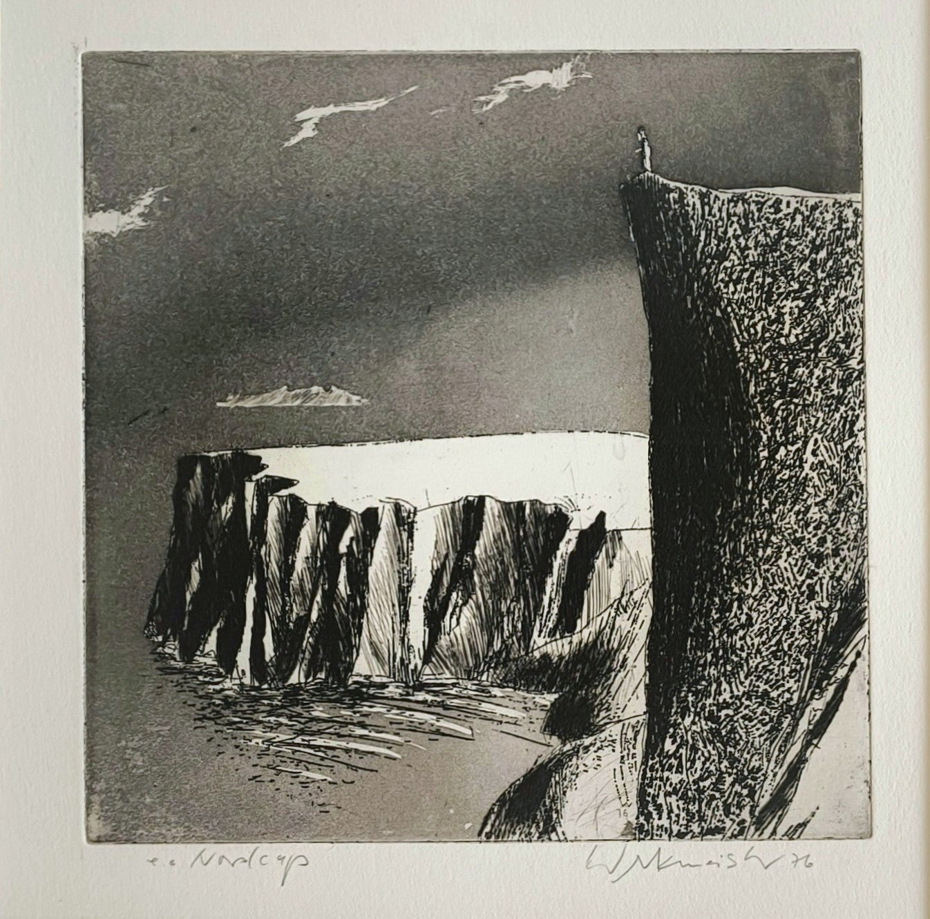 Werkmeister, Wolfgang, Nordcap, 20 x 20cm, e.a., Radierung, 1976