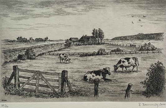 Nommensen, Niko, Nordfriesische Landschaft, 14,5 x 24cm, 18/60, Radierung