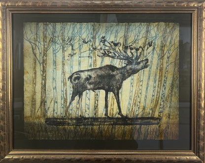 Leiß, Hans-Ruprecht, Nordfrieslandhirsch, 37 x 49cm, Radierung