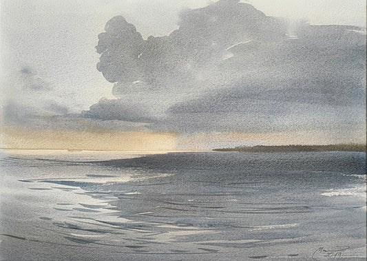 Maneis, Nordischer Himmel, 50 x 69cm, Aquarell auf Bütten, 2019