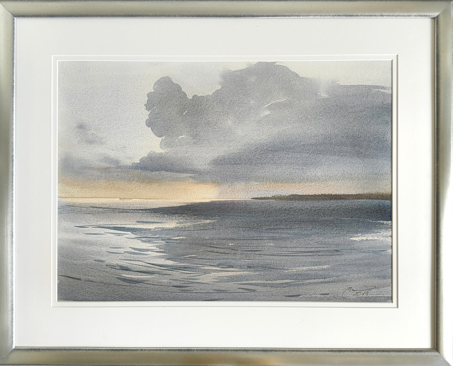 Maneis, Nordischer Himmel, 50 x 69cm, Aquarell auf Bütten, 2019