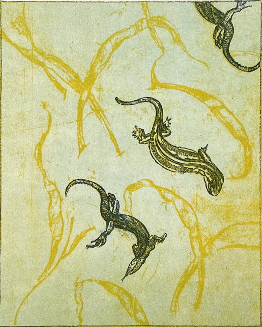 Ernst, Max, Ohne Titel (Eidechsen), 22,5 x 18cm, Probe, Farblithografie, 1979