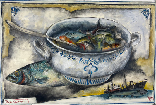 West, Ole, Fischsuppe, 40 x 60cm, Mischtechnik