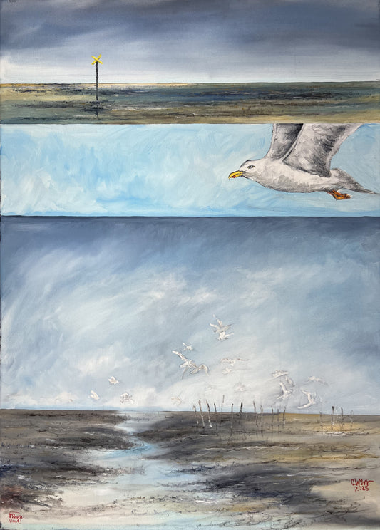West, Ole, Möwenland, 70 x 50cm, Öl auf Leinwand