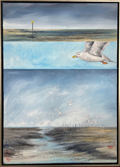West, Ole, Möwenland, 70 x 50cm, Öl auf Leinwand