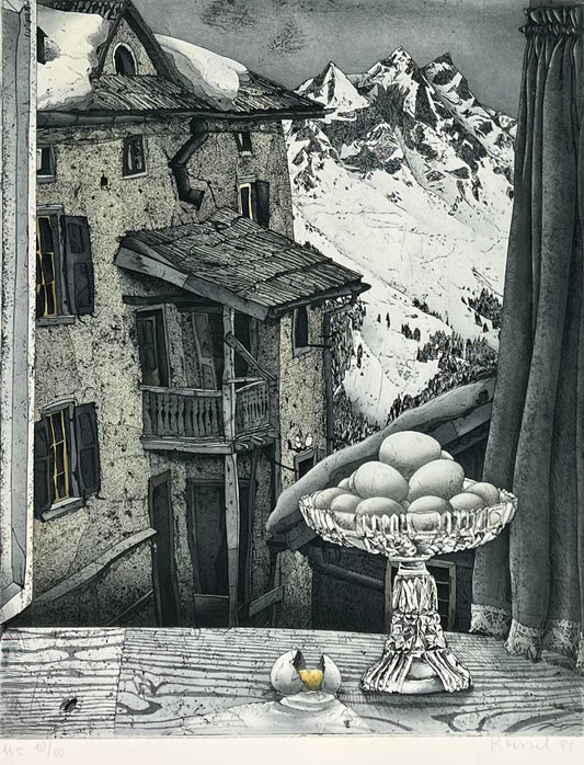 Kressel, Diether, Osterfenster, 49,5 x 39,5cm, 10/10, Radierung