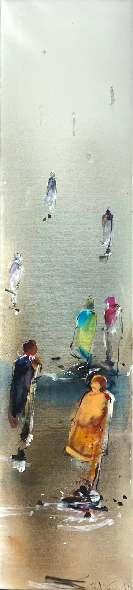 Kaminski, Paul, Paar II, 130 x 30 cm, Öl & Acryl auf Leinwand
