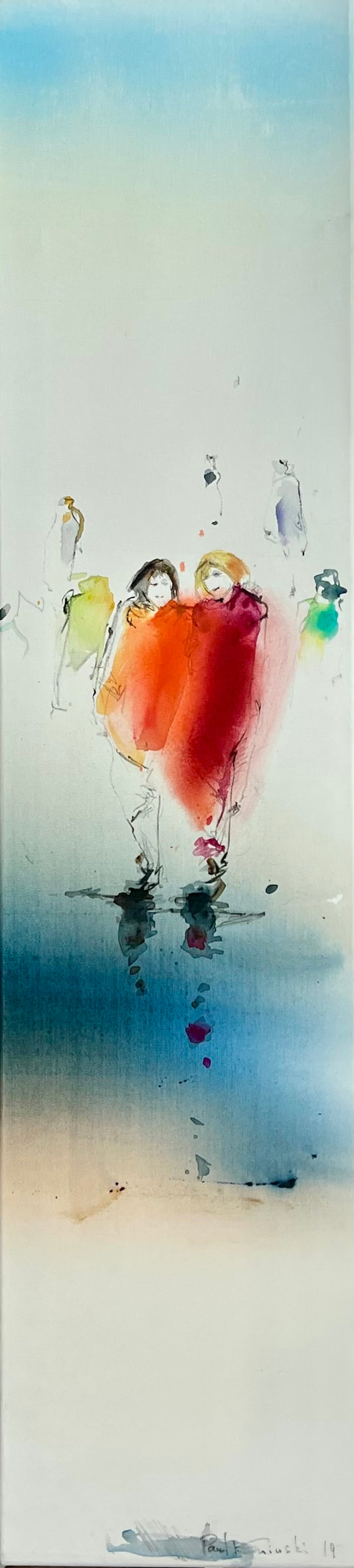 Kaminski, Paul, Paar I, 130 x 30 cm, Öl & Acryl auf Leinwand