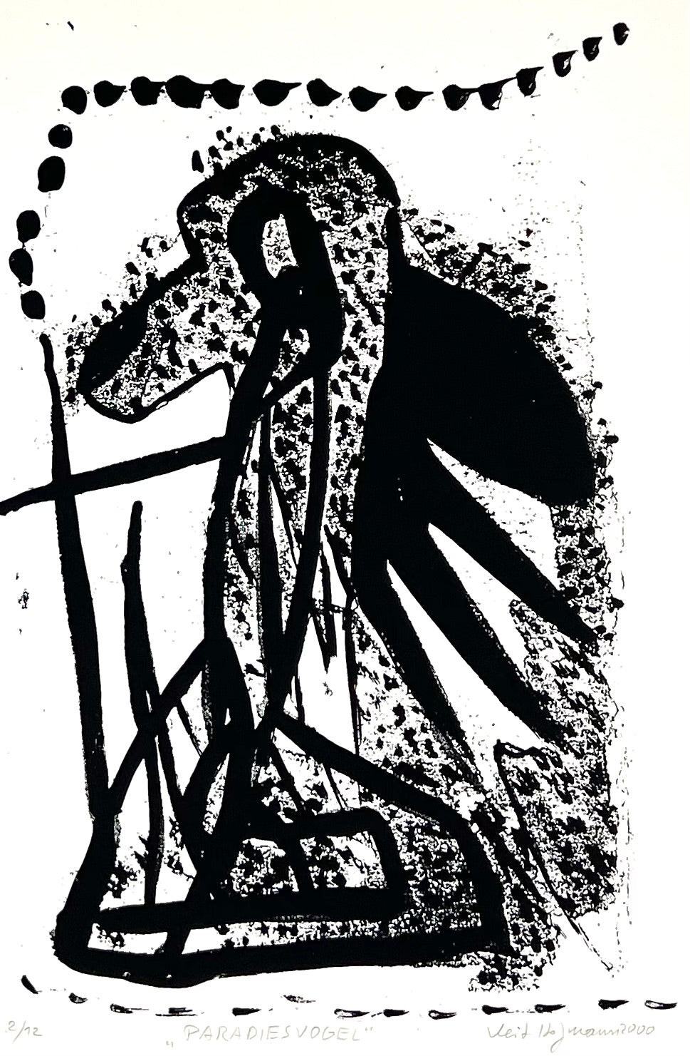Hofmann, Veit, Paradiesvogel, 30 x 21cm, 2/12, Siebdruck, 2000