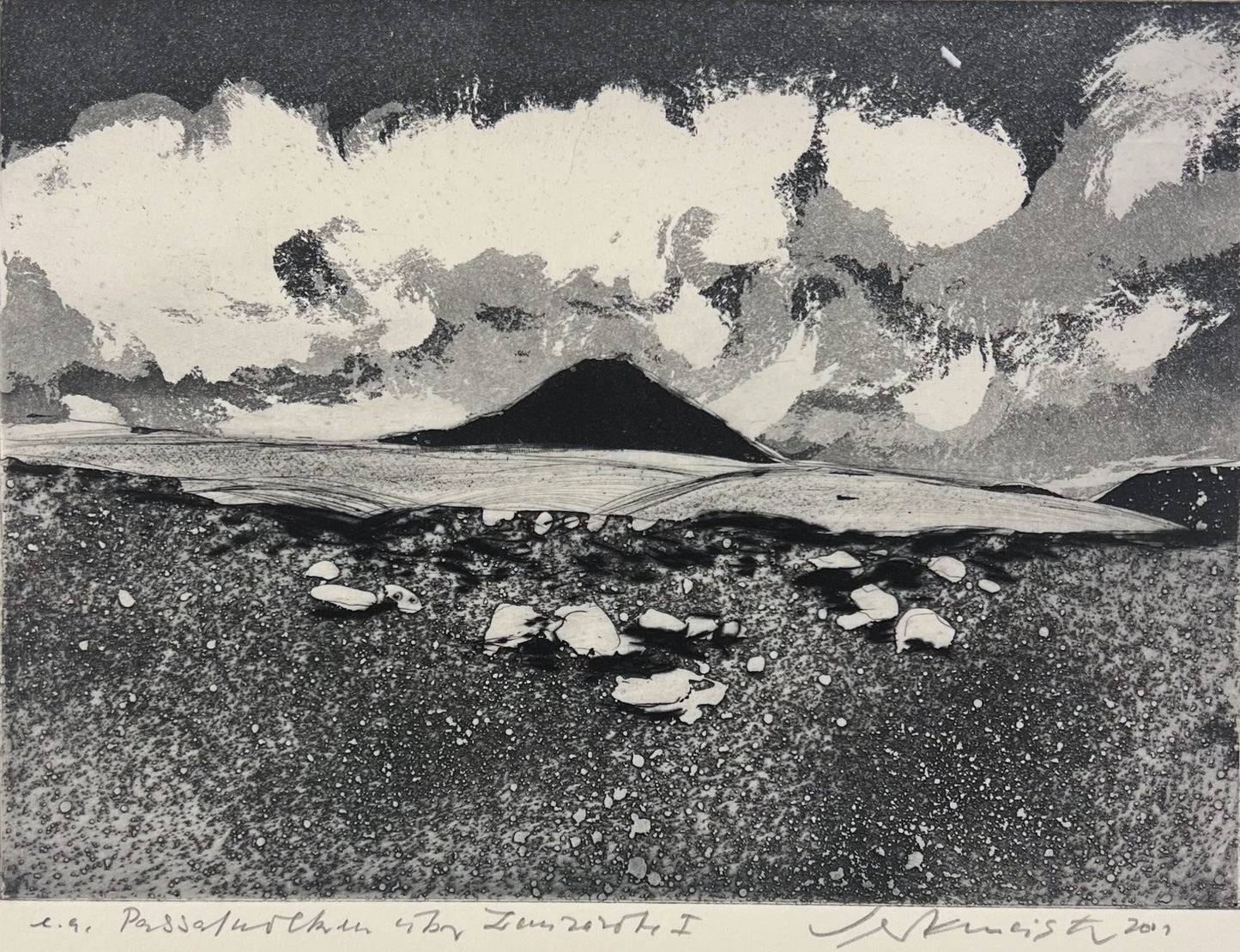 Werkmeister, Wolfgang, Passatwolken über Lanzarote I, 15,5 x 19,8cm, Radierung