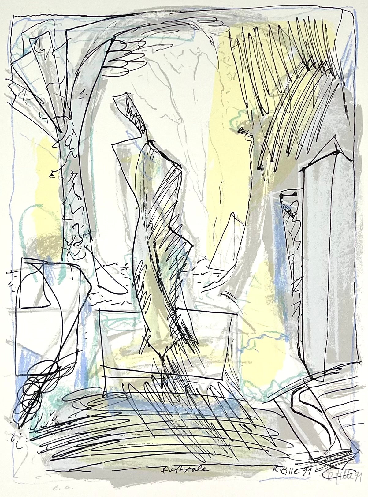 Zille, Rainer, Pastorale, 42 X 32cm, e.a., Siebdruck, 1991