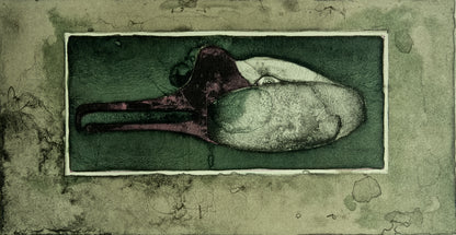 Wunderlich, Paul, Schwanenkopf, 14 x 27cm, Farblithografie, 1964