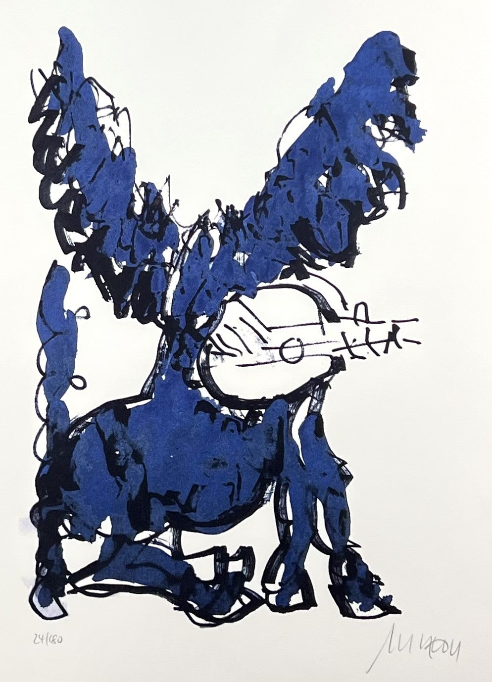 Mueller-Stahl, Armin, Pegasus mit Lautenspieler, 32 x 22cm, 24/180, Farblithographie