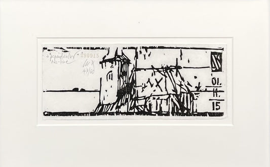 Knortz, Manuel, Perpendicular bass-line, 9,5 x 23cm, 47/60, Holzschnitt