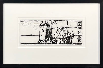 Knortz, Manuel, Perpendicular bass-line, 9,5 x 23cm, 47/60, Holzschnitt