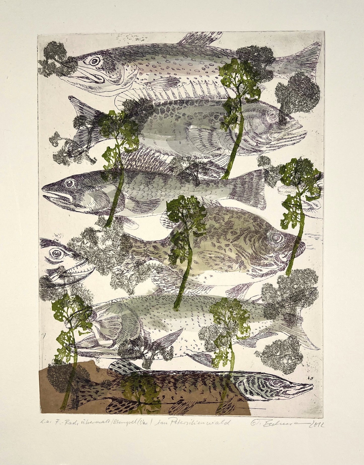 Beckmann, Otto, Im Petersilienwald, 33,2 x 24,7cm, e.a., Radierung