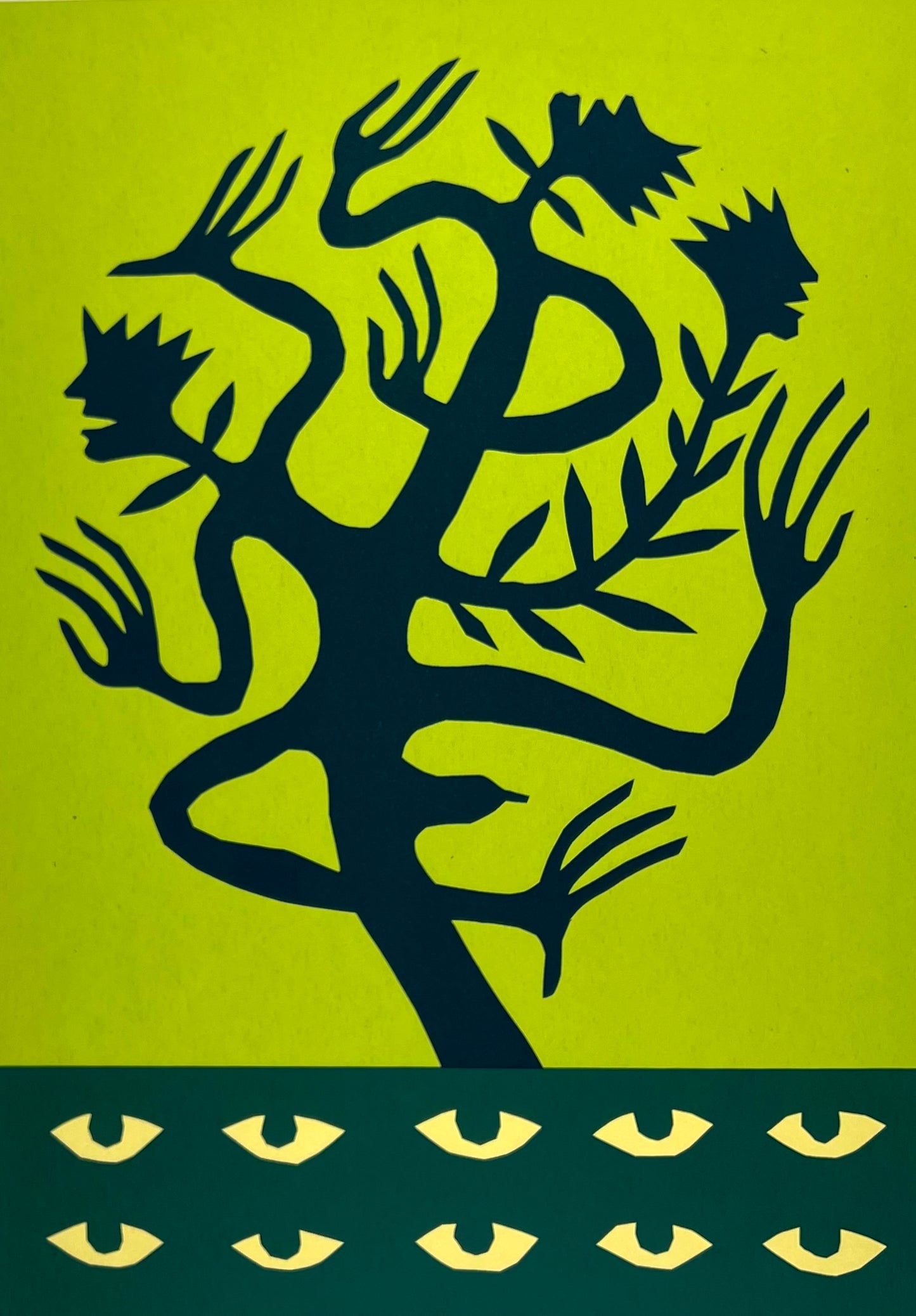 Rong, Ren, Pflanzenmenschen (grün/blau), 47 x 33cm, 46/50, Siebdruck, 1999