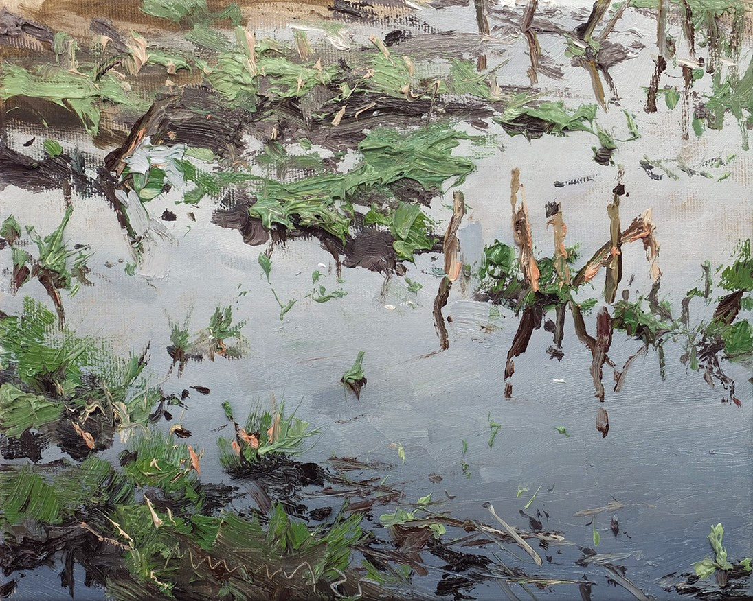 Meinel, Mathias, Pfütze IV, 24 x 30cm, Öl auf Leinw., 2025