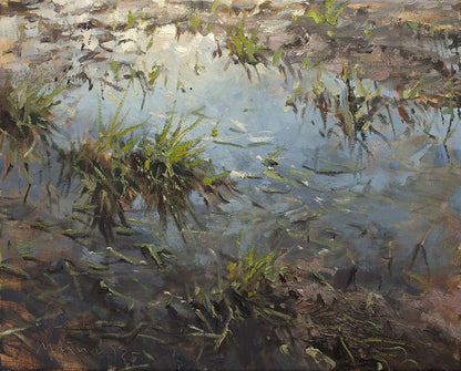 Meinel, Mathias, Pfütze IX, 40 x 50cm, Öl auf Leinw., 2025