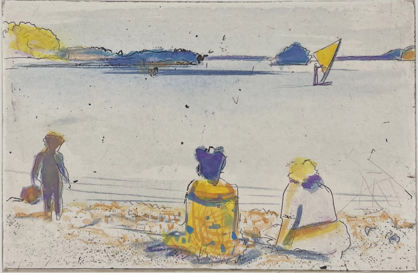 Werkmeister, Wolfgang, Plöner See I, 9 x 13,8cm, aquarellierte Radierung, 1987