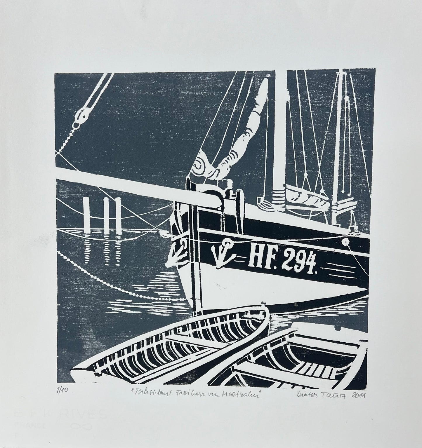 Tautz, Dieter, Präs. Freiherr von Maltzahn, 30 x 30cm, 01/10, Holzschnitt, 2011