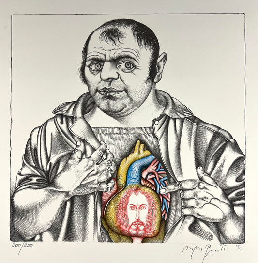 Prechtl, Michael Mathias, Hab Dürer im Herzen, 43,5 x 41,5cm, 200/200, Farblithografie, 1970