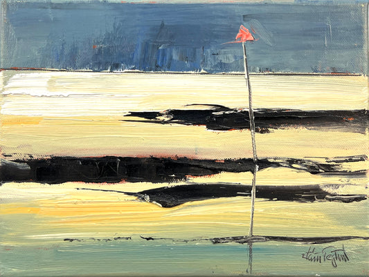 Tegtmeier, Claus, Priel und Zeichen II, 18 x 24cm, Öl auf Leinwand