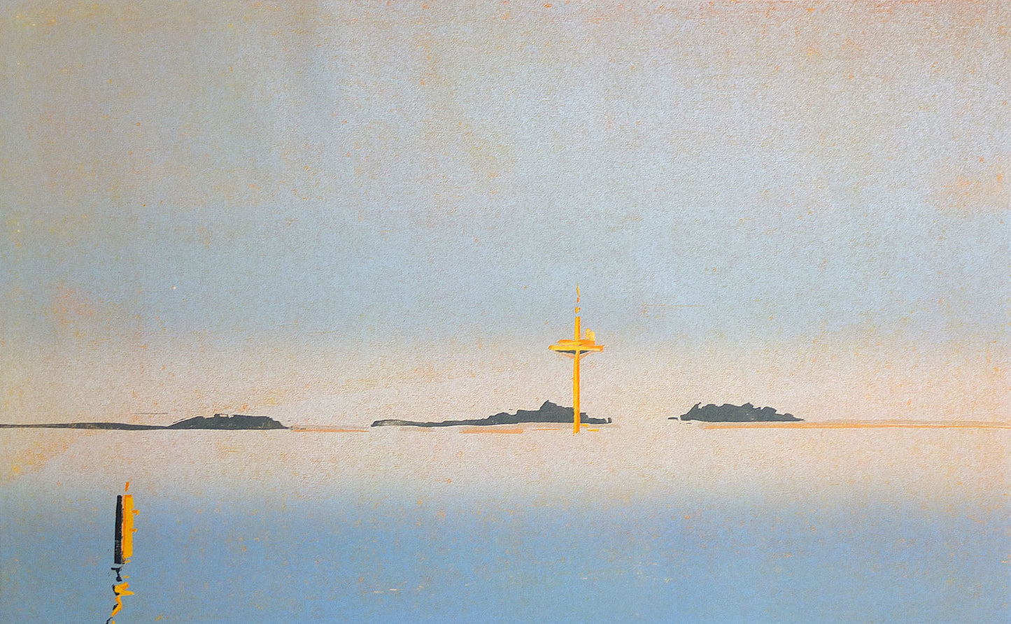 Nesterova, Anastasiya, Radarturm Langlütjen, 90 x 60cm, e.a., Farbholzschnitt, 2020