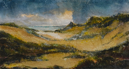 Radeloff, Jens, In den Dünen, Aquarell auf Japan, 19,5 x 35,5 cm