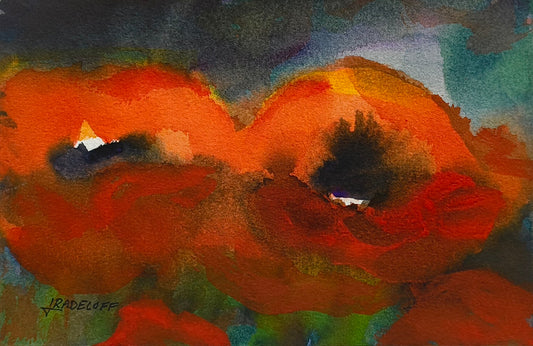 Radeloff, Jens, Mohn, 10,5 x 16cm, Aquarell auf Japanpapier