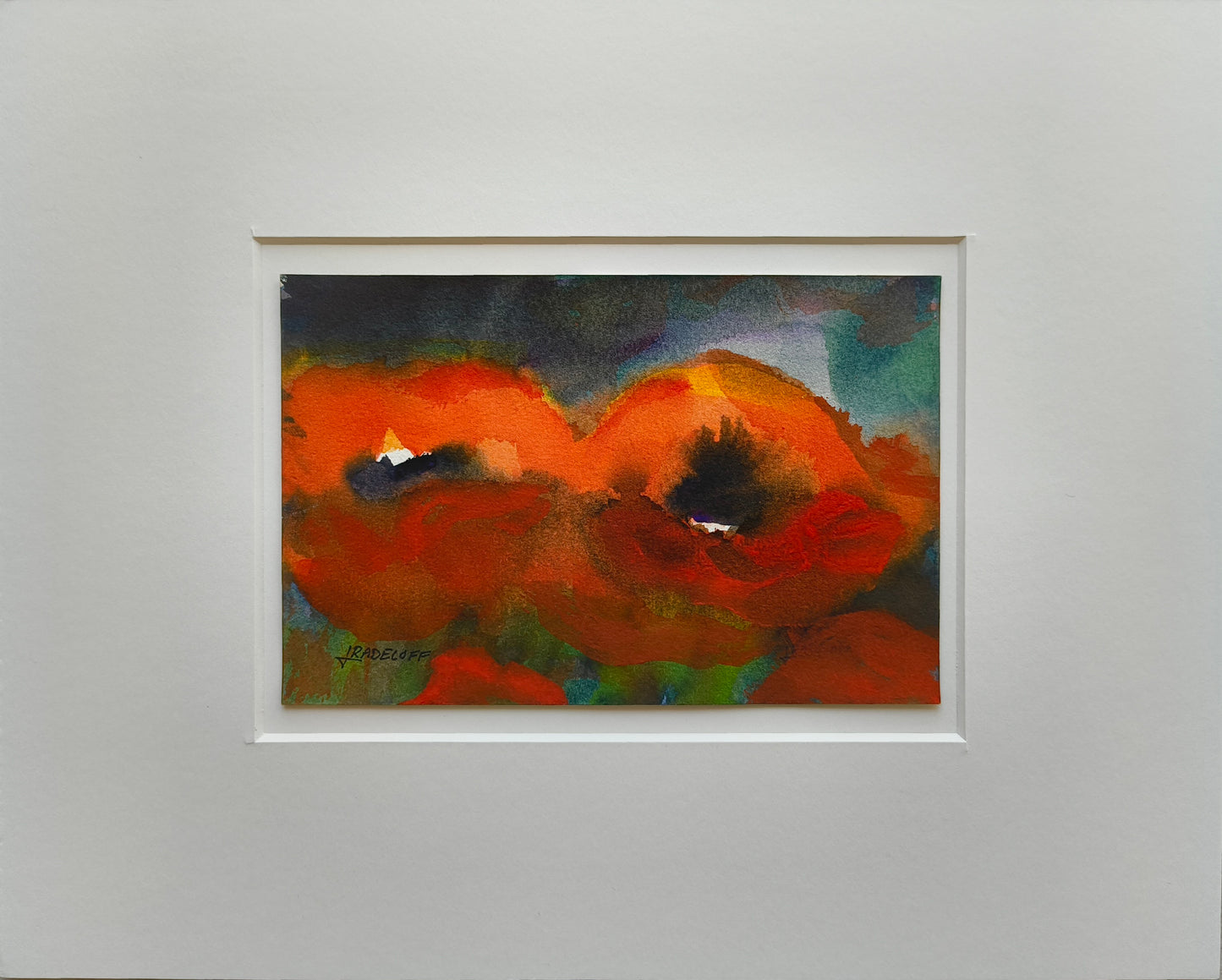 Radeloff, Jens, Mohn, 10,5 x 16cm, Aquarell auf Japanpapier