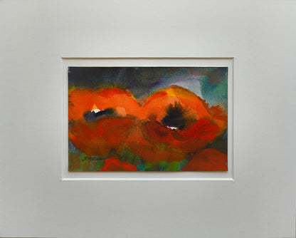 Radeloff, Jens, Mohn, 10,5 x 16cm, Aquarell auf Japanpapier