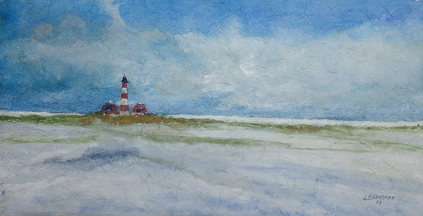 Radeloff, Jens, Westerhevermorgen, Aquarell auf Japanpapier, 30 x 60 cm