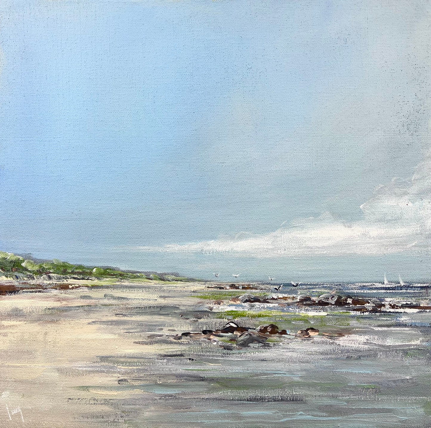 Ramm, Ines, An der Ostsee, 40 x 40cm, Acryl auf Leinwand