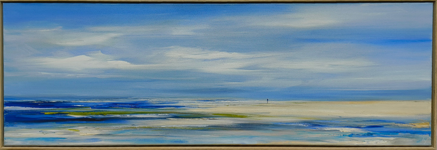 Ramm, Ines, Sommerstrand, Öl auf Leinwand, 40 x 120 cm