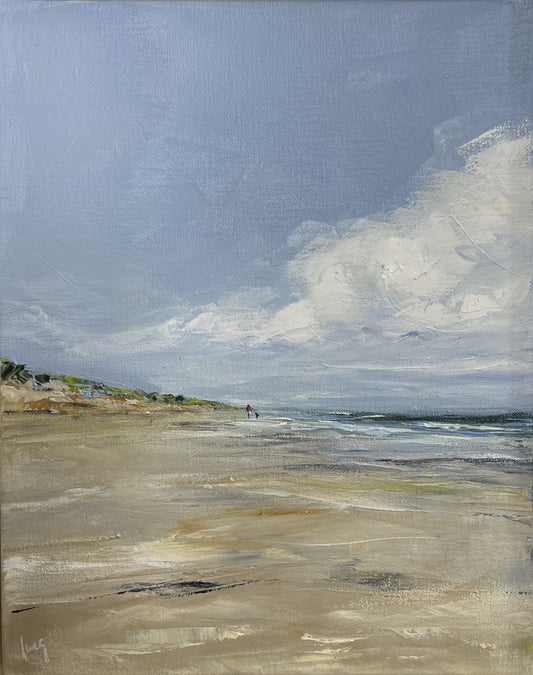 Ramm, Ines, Strandtag, 30 x 24cm, Öl auf Leinwand