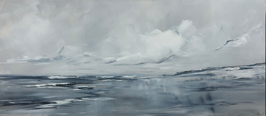 Ramm, Ines, White Reflection, 80 x 180cm, Acrylgemälde