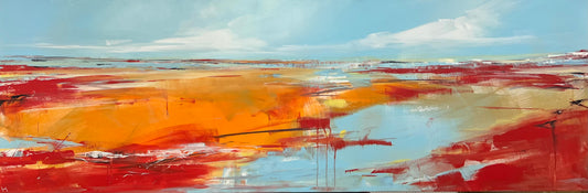 Ramm, Ines, Red Morning, 60 x 180cm, Acryl auf Leinwand
