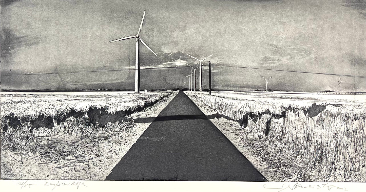 Werkmeister, Wolfgang, Reußenköge, 30 x 60cm, 12/85, Westküstenzyklus II, Radierung