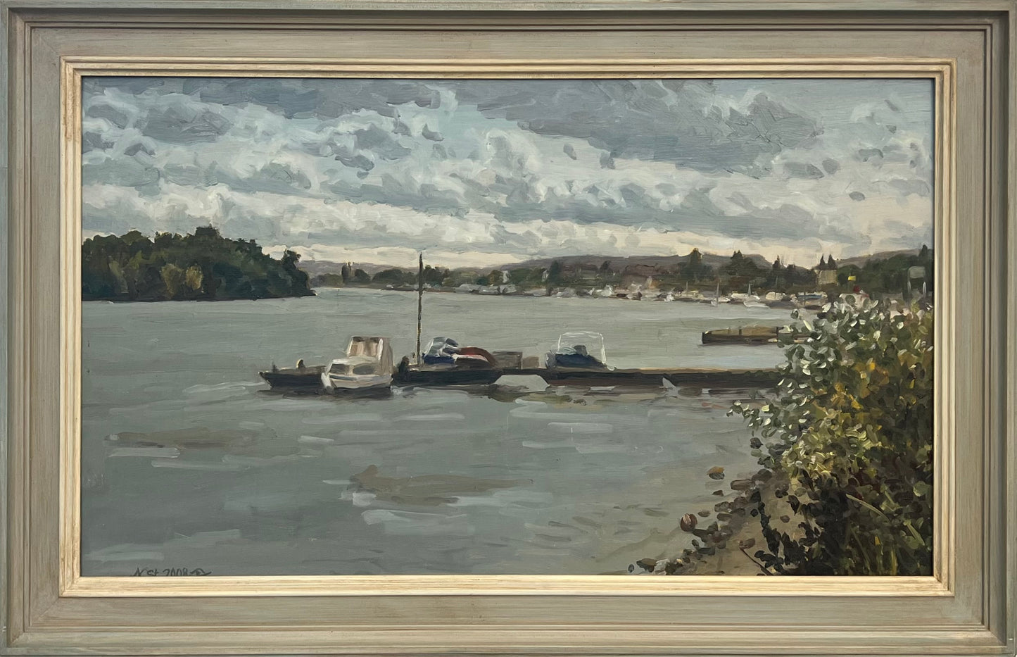 Störtenbecker, Nikolaus, Rhein bei Wiesbaden,  51 x 31cm, Öl auf Leinwand, 2008