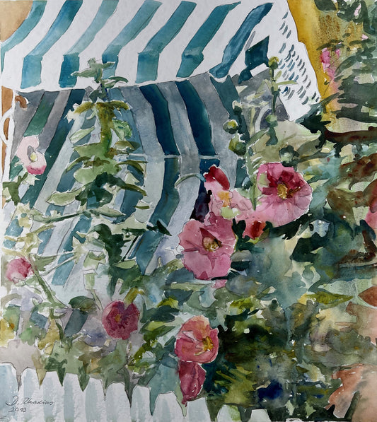 Rhodius, Detlef, Im Bauerngarten, 55 x 49,5cm, Aquarell, 2010