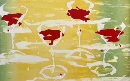 Richter, Melanie, Red Wine Glasses, 54 x 86cm, 27/70,  Lithografie & Siebdruck