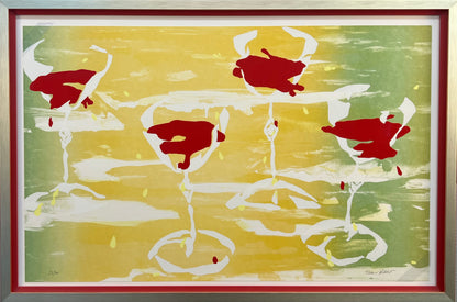 Richter, Melanie, Red Wine Glasses, 54 x 86cm, 27/70,  Lithografie & Siebdruck
