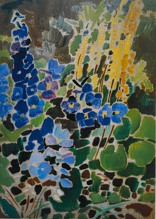 Sprotte, Siegward, Rittersporn Potsdam-Bornstedt 1985 Offsetlithografie sign. + num. Auflage 366/400, 60 x 42,7 cm